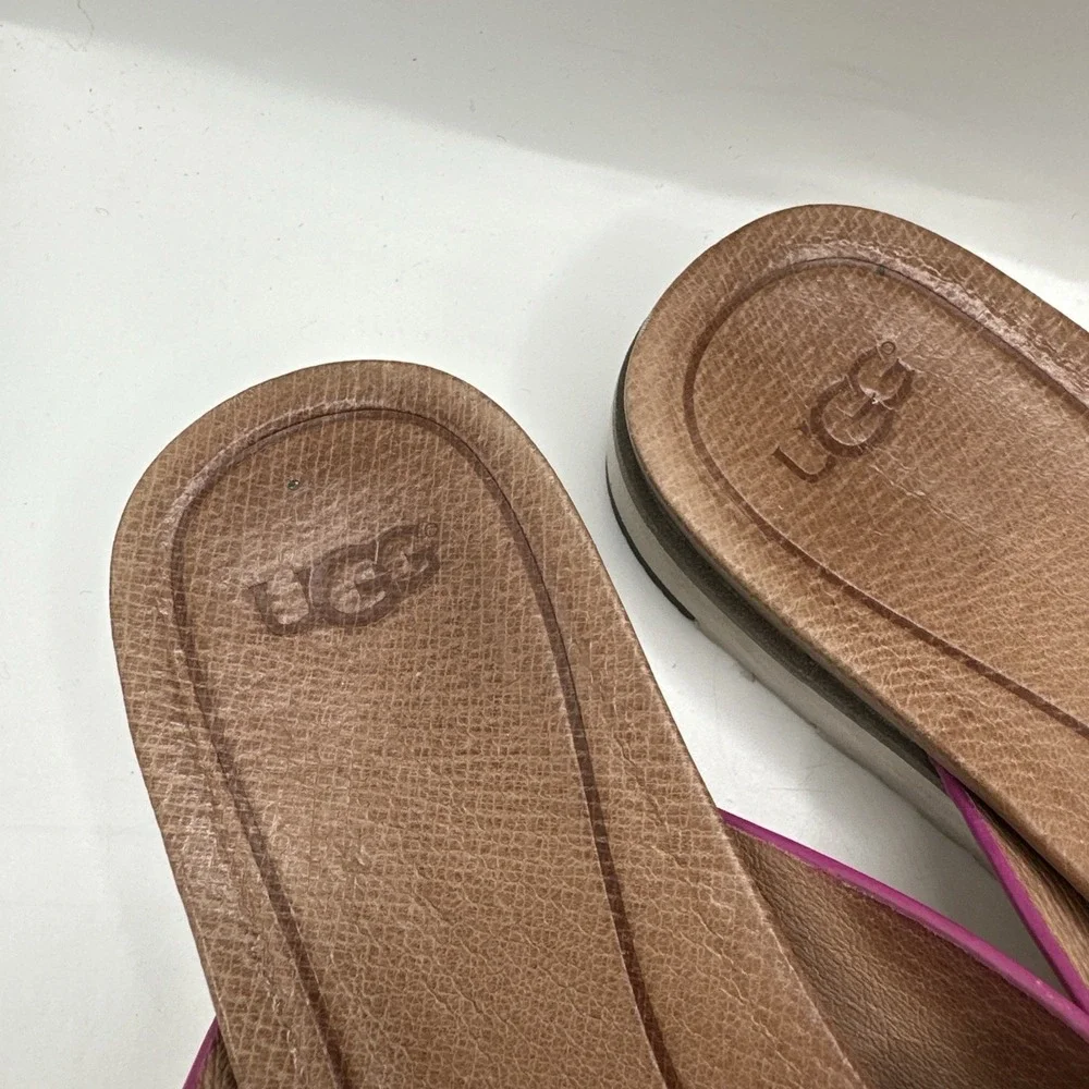 UGG Sandals Womens 8.5 Crisscross Slide Flats‎ Comfort 1016191 Brown Slip On